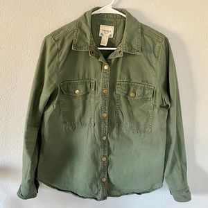 Forever 21 army green button up jacket size M